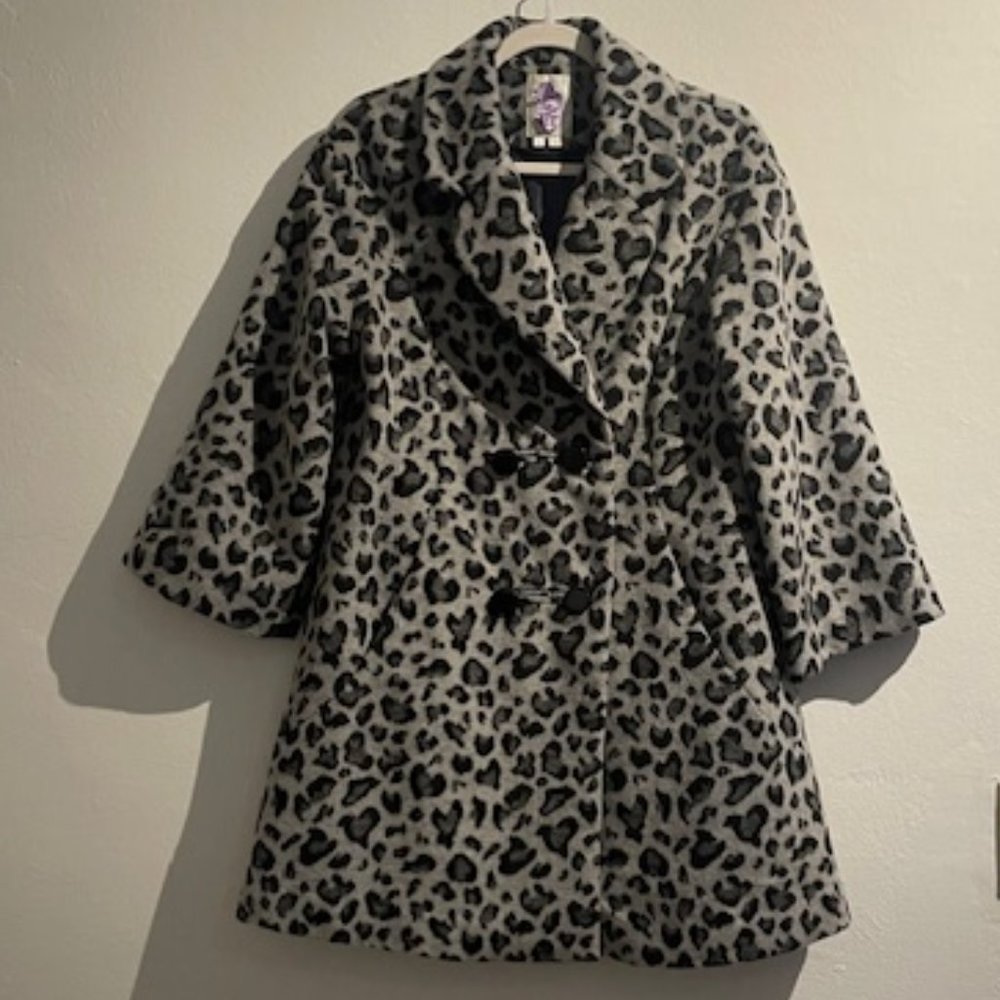Anthropologie Elevenses Leopard Pattern Martini Coat